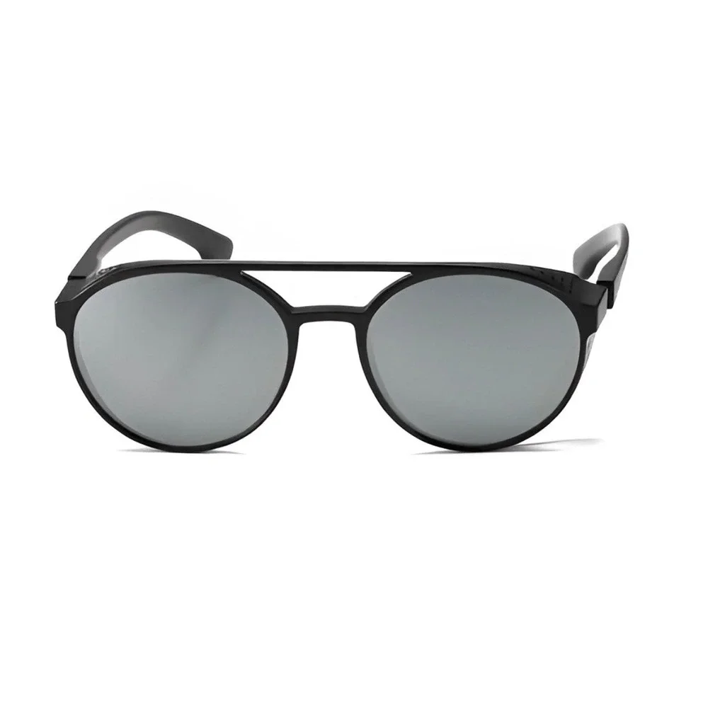 Mens Steampunk Outfit Sunglasses Matte Black Silver Mirror Lens Side Shields New